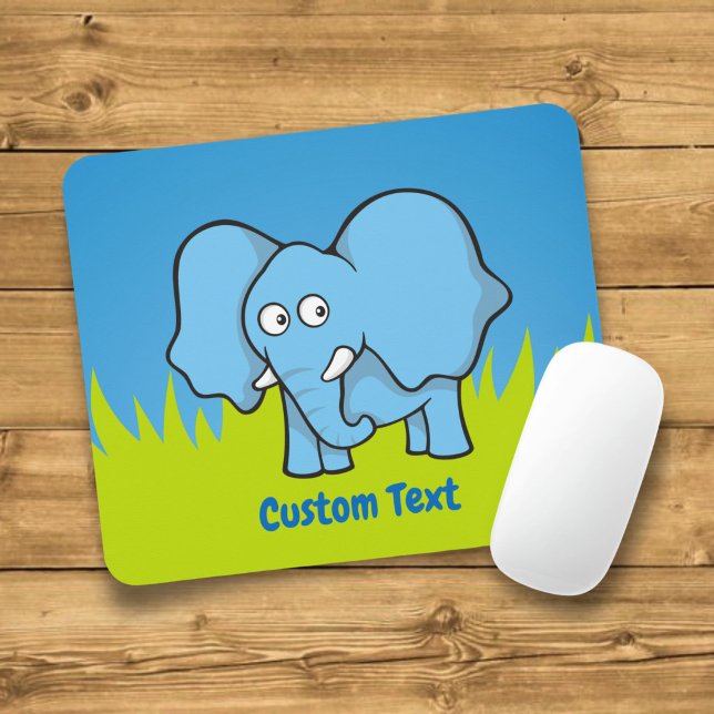 Blaue Elefantenmaus Cartoon Mousepad (Von Creator hochgeladen)