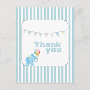 Blaue Elefantenstreifen Danke Postkarte