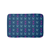 Blaue Elegan Green&Pink Blätter Muster
