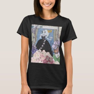 Blaue elegante Frau Blumenkleid Fantasie-Kleid T-Shirt