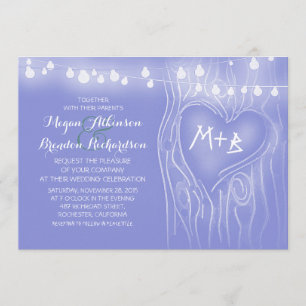 Blaue, elegante Lichter, romantische Hochzeit Einladung