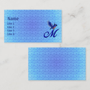 Blaue Elegante Monogramm-Initiale M Visitenkarte