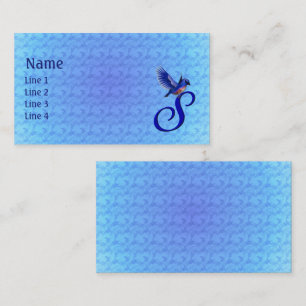 Blaue Elegante Monogramm-Initiale S Visitenkarte