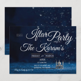 Blaue Elegante Moschee Ramadan-Iftar-Party Einladu Einladung