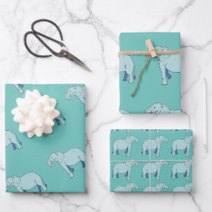 Blaue, elegante, türkisfarbene Wrapping Paper Shee Geschenkpapier Set