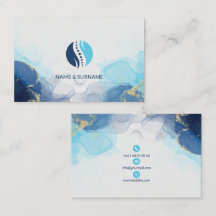 Blaue elegante Visitenkarte für Massage