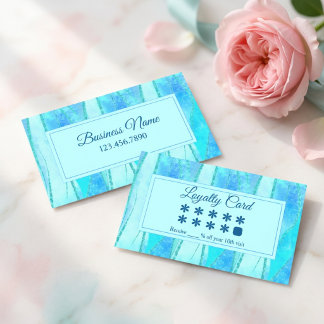 Blaue Eleganz Schönheitsgeschäft Treuekarte Visitenkarte