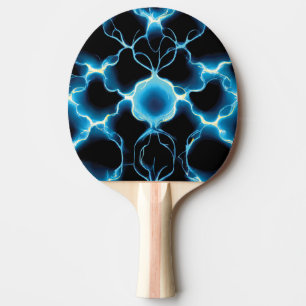 Blaue elektrische Synapse Wiederholungsmuster Tischtennis Schläger