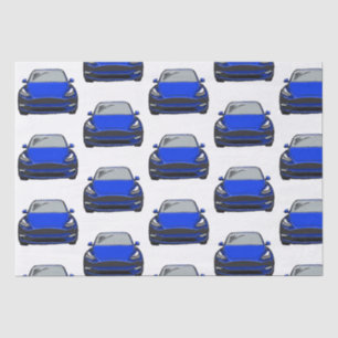 Blaue Elektrofahrzeug SUV Auto Seidenpapier