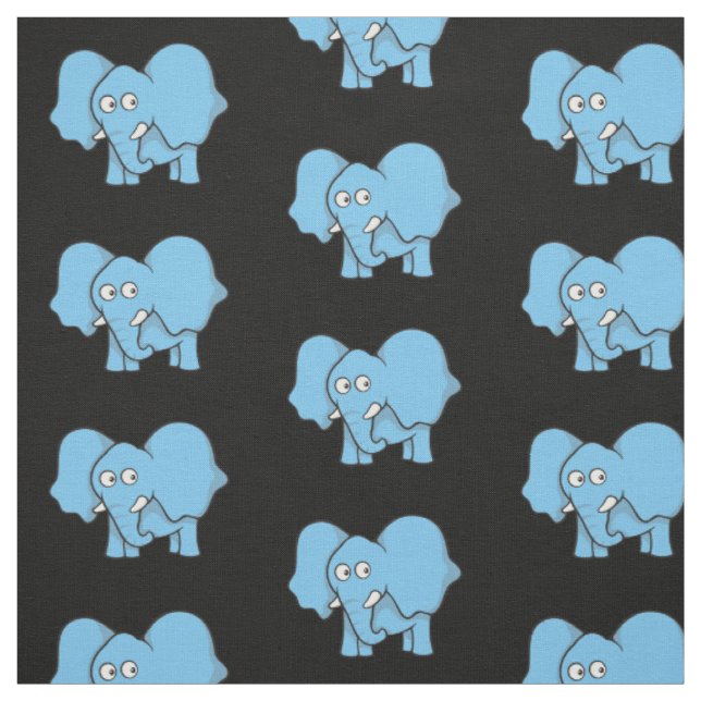 Blaue Elephant-Cartoon-Muster Stoff (Muster)