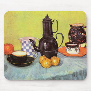 Blaue Emaille-Kaffeekanne von Vincent van Gogh Mousepad