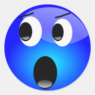 Blaue Emoji Aufkleber