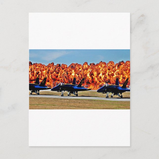 Blaue Engel-Feuerwand Postkarte (Vorderseite)