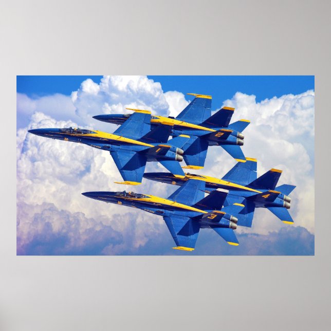Blaue Engel im Wolkenposter Poster (Vorne)