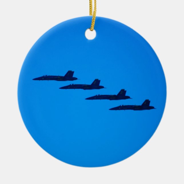 Blaue Engels-Jet Keramikornament (Vorne)