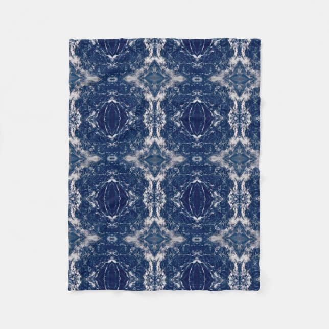 Blaue Erde geometrische Kunstdecke Fleecedecke (Vorderseite)