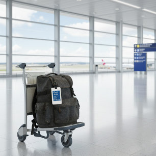 Blaue Erholung Straßenzeichen Gepäckanhänger