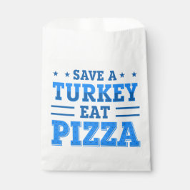 Blaue Erntedank rette Pizza aus Truthahn Geschenktütchen