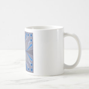 Blaue Eschen-Graue Tupfen-Textur-Kunstposter Kaffeetasse