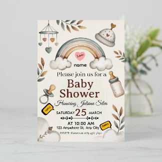 "Blaue Eukalyptus-Baby-Shower-Einladungskarte Cust Folieneinladung