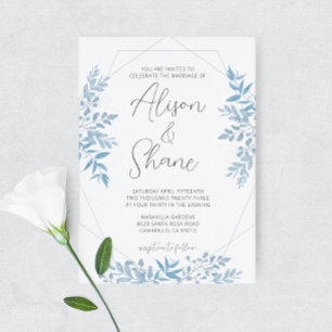 Blaue Eukalyptus-Hochzeitseinladung Einladung