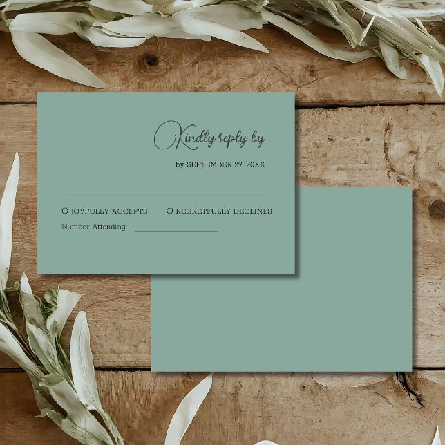 Blaue Eukalyptus-Hochzeitskarte RSVP Karte (Von Creator hochgeladen)