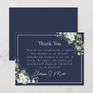 Blaue Eukalyptus-Trauerfeier Dankeskarte