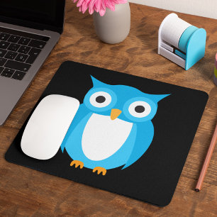 Blaue Eule - addieren Sie Ihren eigenen Text Mousepad