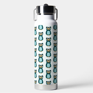 Blaue Eule Illustration Trinkflasche