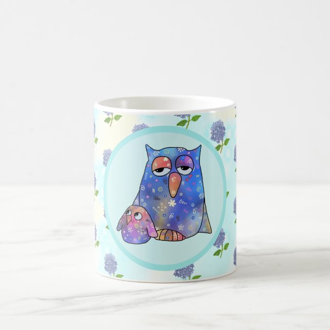 Blaue Eule  Kaffeetasse (Mittel)