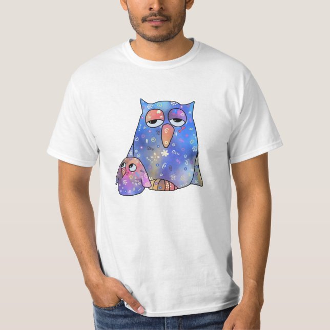 Blaue Eule T-Shirt (Vorderseite)