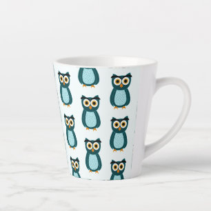Blaue Eulen-Illustration Milchtasse