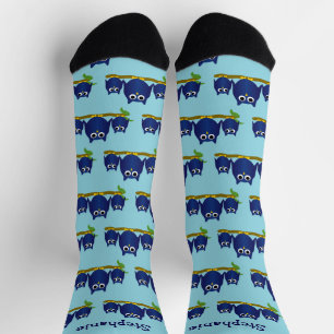 Blaue Eulen Personalisiertes Design Socken
