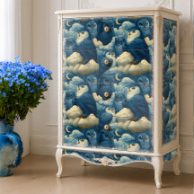 Blaue Eulen und Sternennacht-Wolken-Kinderzimmerei