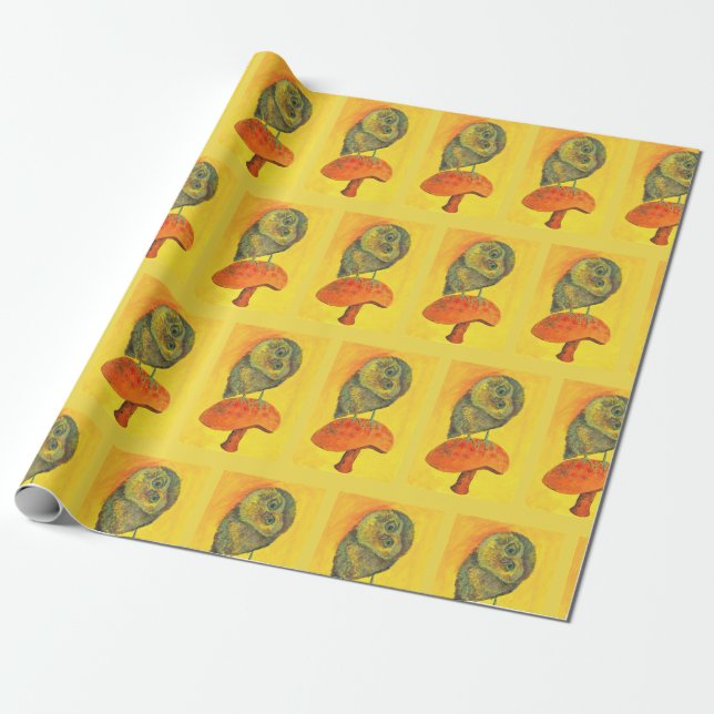 blaue Eulengeschenkverpackung Geschenkpapier (Ungerollt)