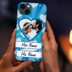 Blaue Explosion der Herzen, individueller Bilderra Case-Mate iPhone Hülle