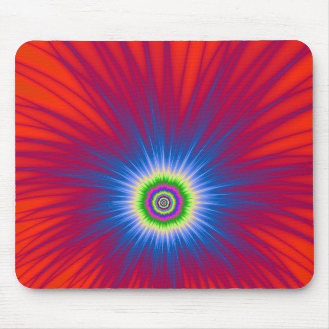 Blaue Explosion der Mousepad auf Rot (Vorne)