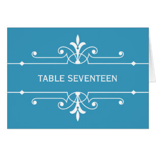 Blaue Extravagante Tischnummer