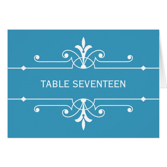 Blaue Extravagante Tischnummer (Vorderseite (Horizontal))
