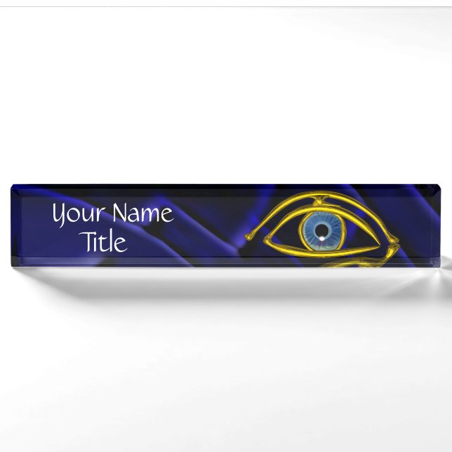 BLAUE EYE Doctor Oculist, Ophthalmic Gold Symbol Namensplakette (Vorderseite)