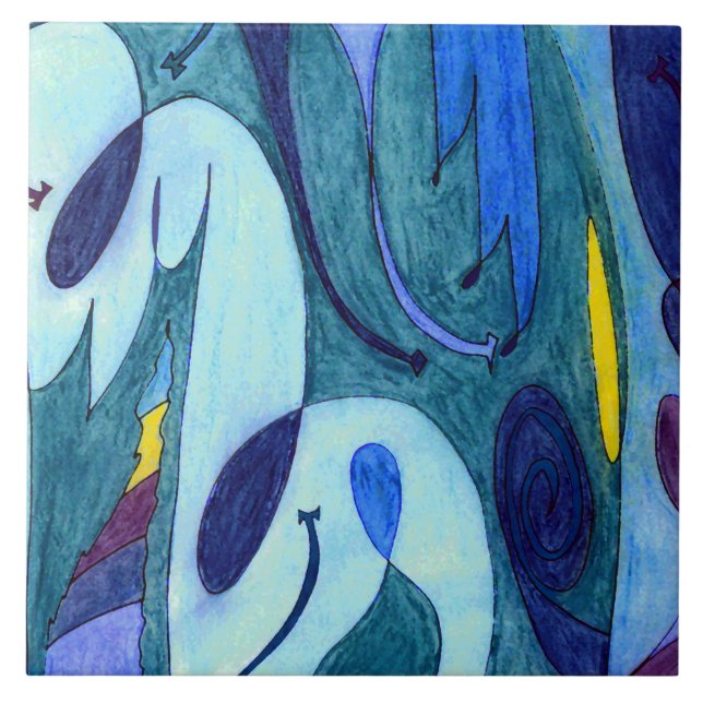 Blaue Fahnen Fliese (Vorderseite)