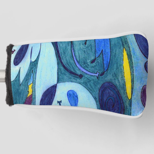 Blaue Fahnen Golf Headcover (Vorderseite)