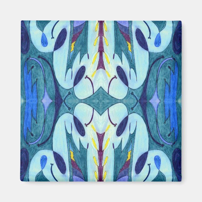 Blaue Fahnen Magnet (Vorne)