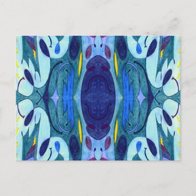 Blaue Fahnen Postkarte (Vorderseite)