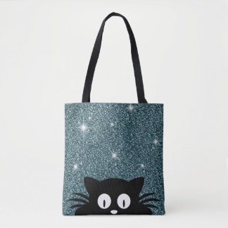 Blaue falsche Glitter-Schimmer-Textur mit einer Ka Tasche