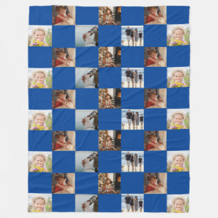 Blaue Familien-Collage-Foto-Muster-Fliesblanket Fleecedecke