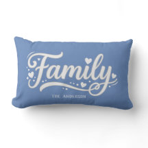 Blaue Familienherz-Schrift-Monogramm