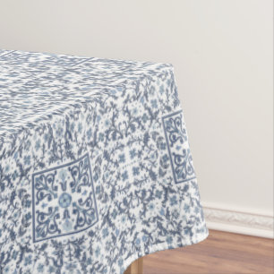 Blaue Fancy Blumenmuster individuell Tischdecke