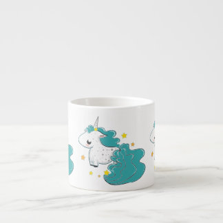 Blaue FarbCartoon Unicorns mit der Sternbaby-Tasse Espressotasse