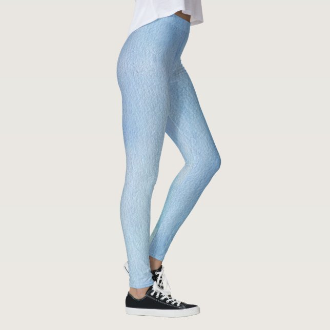 Blaue Farbe Abstrakt Leggings (Rechts)